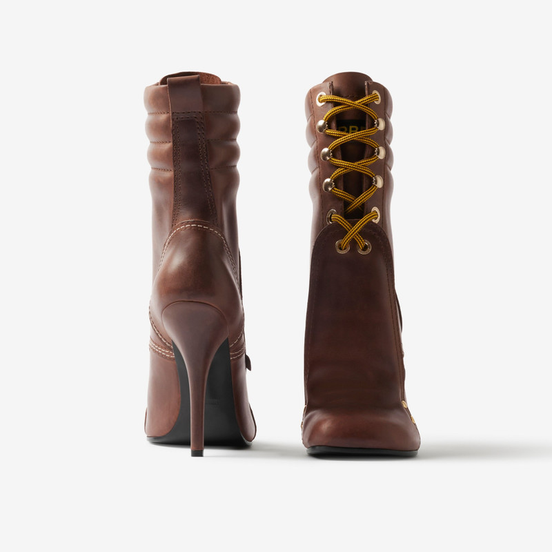 Lace Guard Detail Leather Boots 4