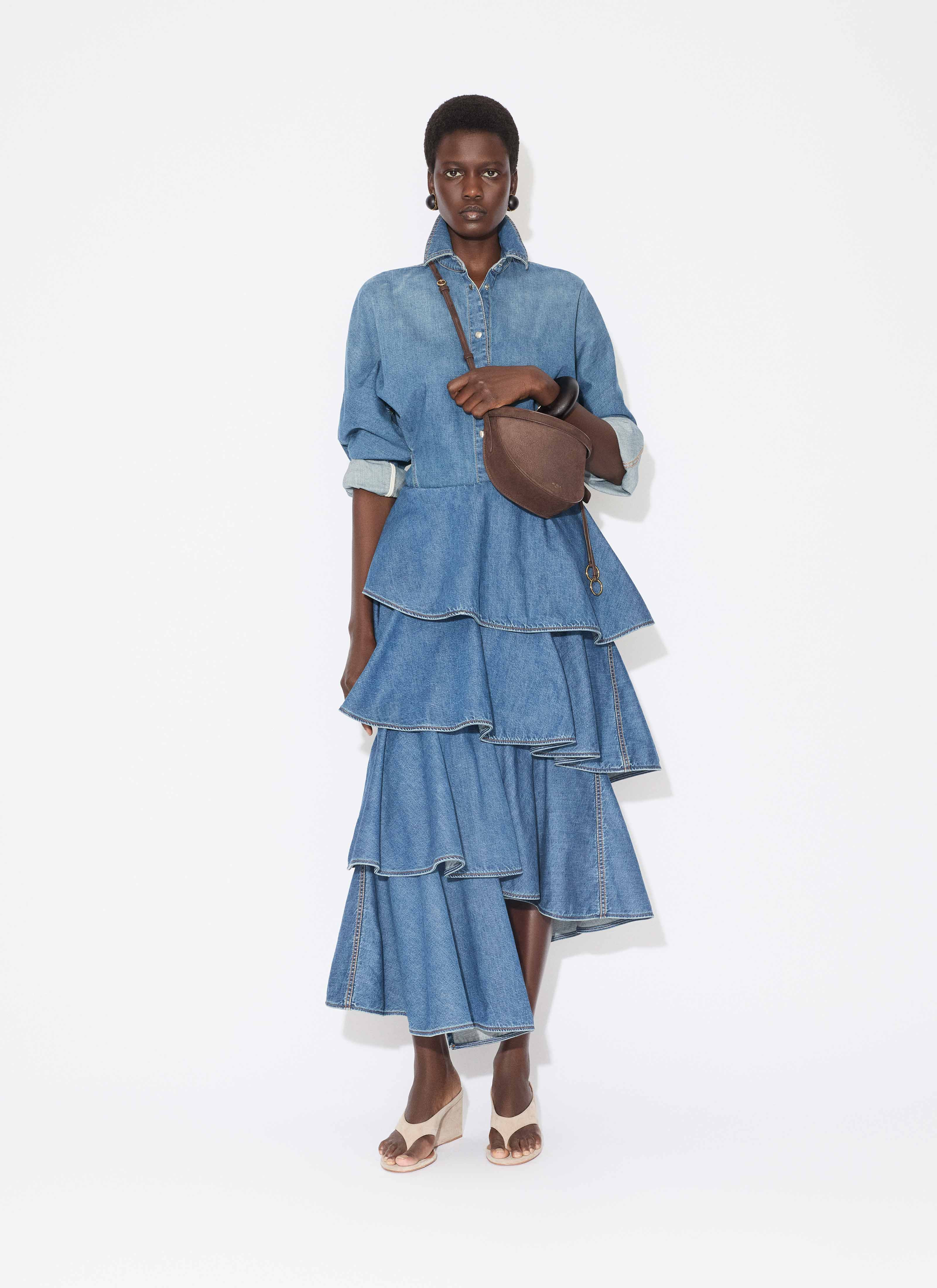 DENIM SPIRAL SKIRT - 2