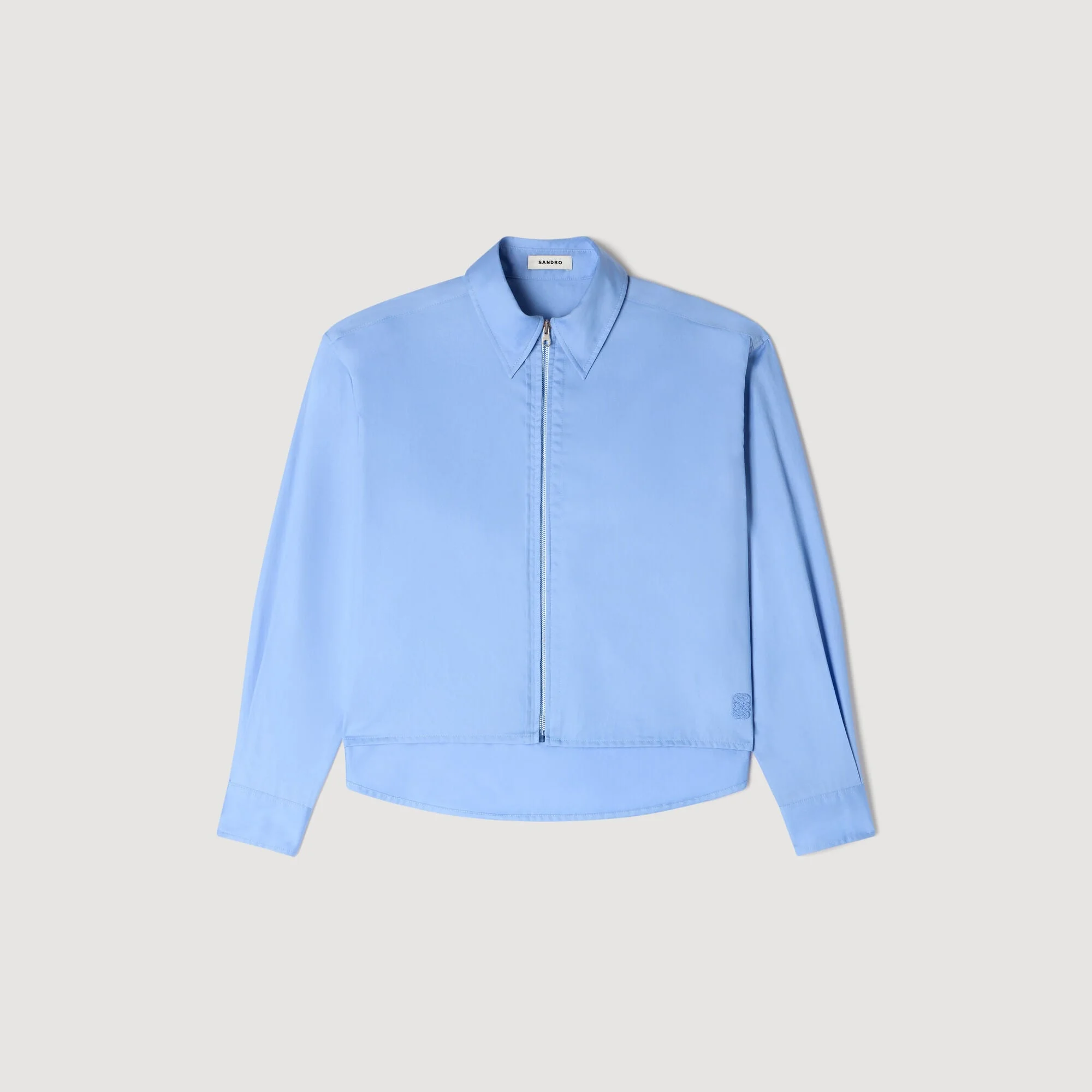 CROPPED LOGO ZIP COTTON SHIRT - 1
