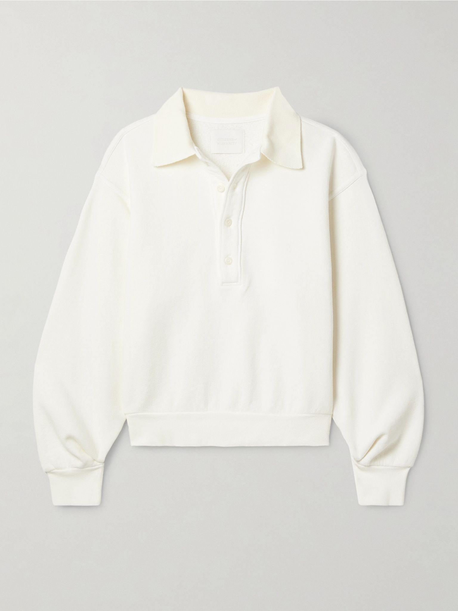 Remi cotton-blend jersey sweatshirt White - 1