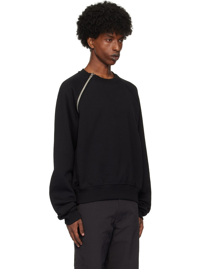 Black Sequence Zip Crewneck Sweatshirt 2