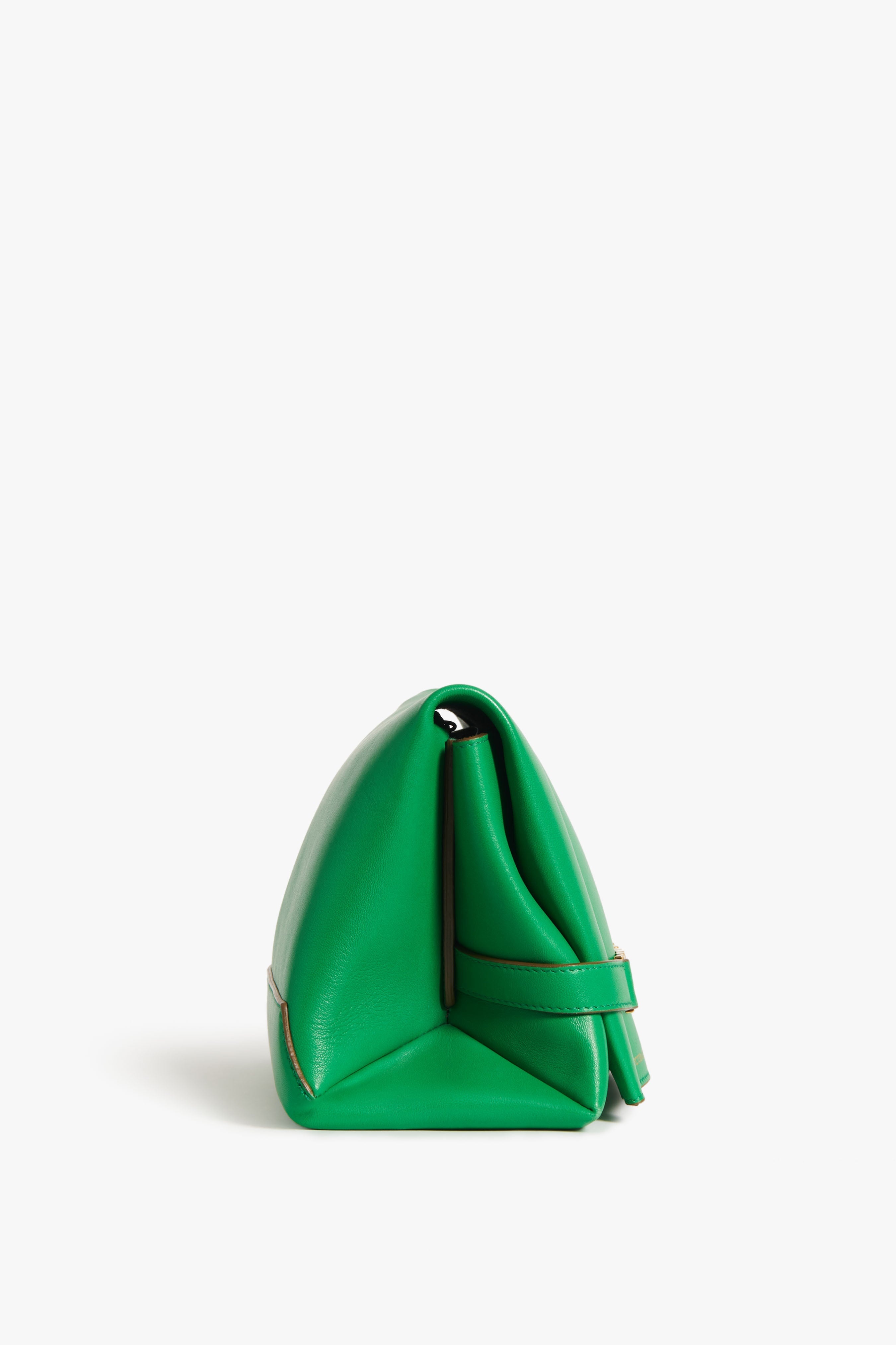Chain Pouch In Green Leather - 3