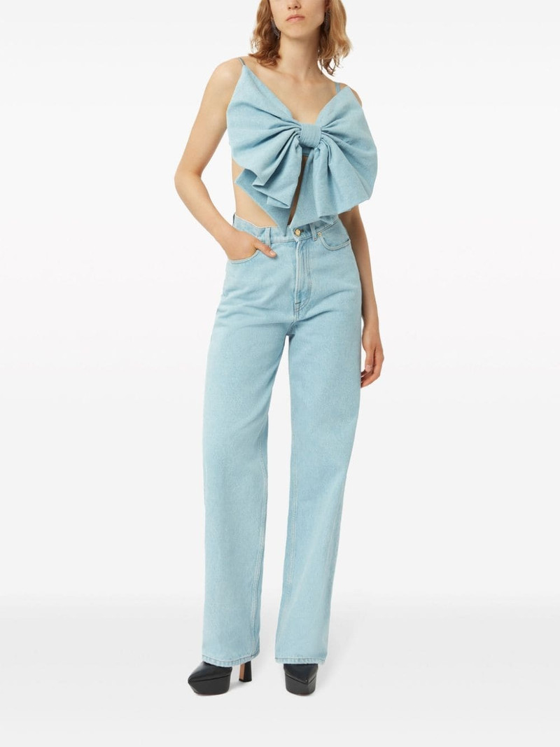 NINA RICCI logo-patch high-rise boyfriend jeans outlook