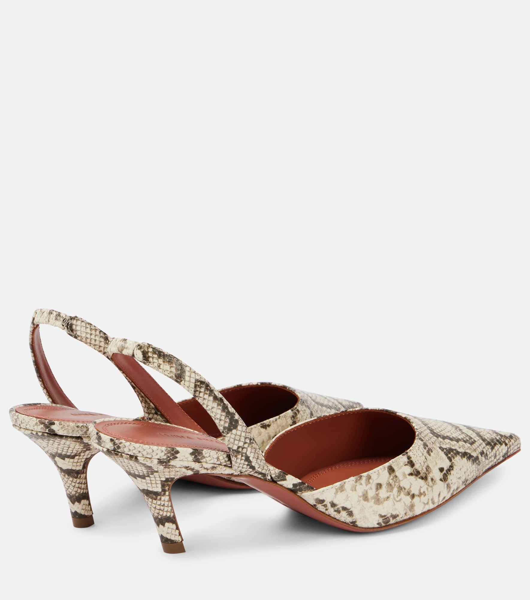 Sofia snake-print leather slingback pumps - 2