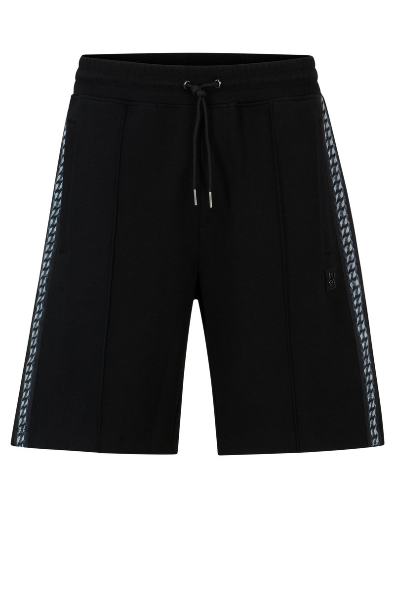 STRETCH-COTTON RELAXED-FIT SHORTS WITH STACKED LOGO 1