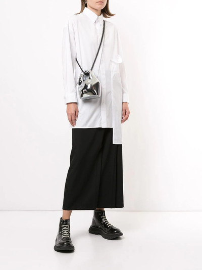 Yohji Yamamoto draped panel button-up shirt outlook