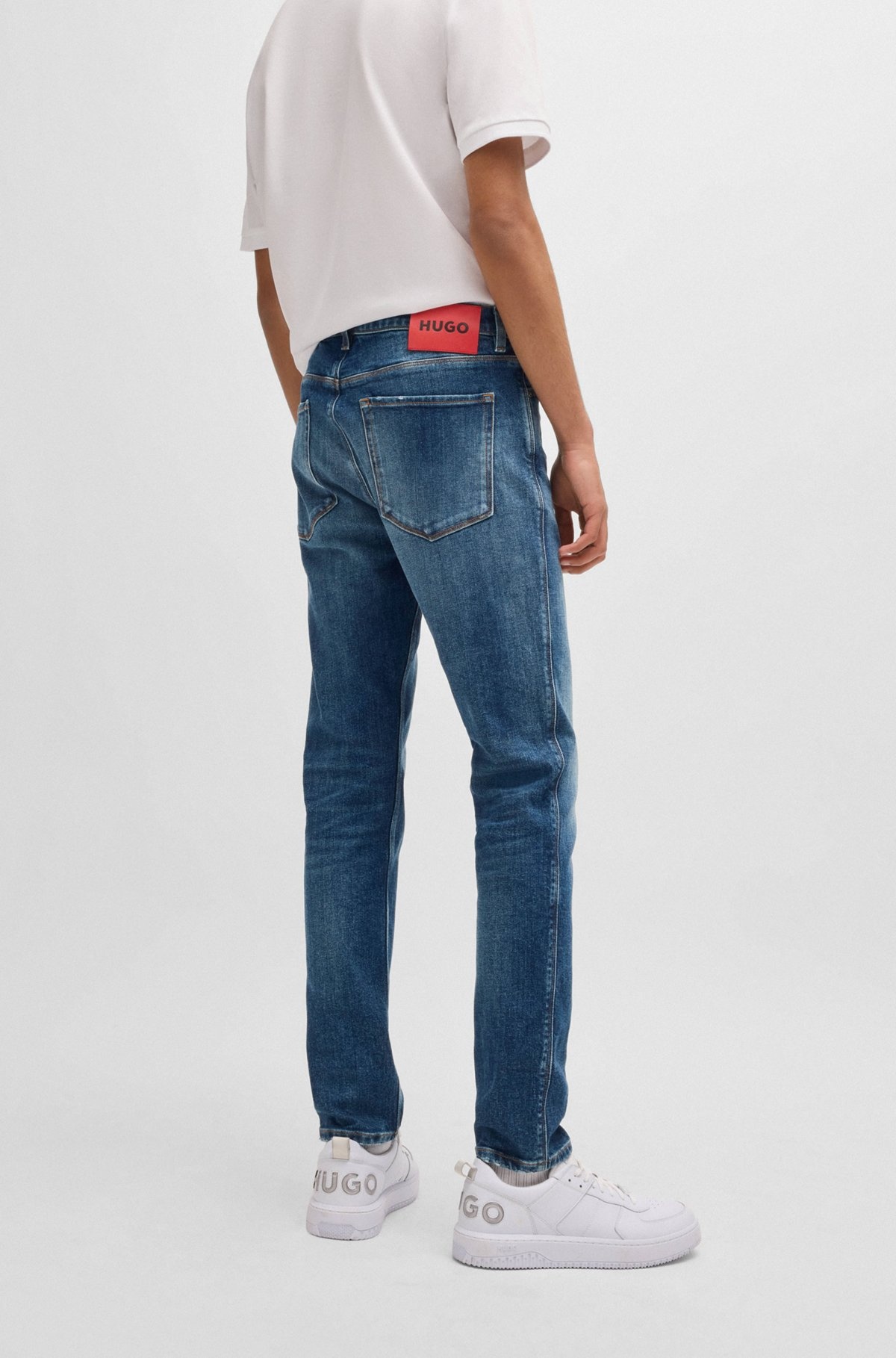 EXTRA-SLIM-FIT JEANS IN BLUE COMFORT-STRETCH DENIM - 4