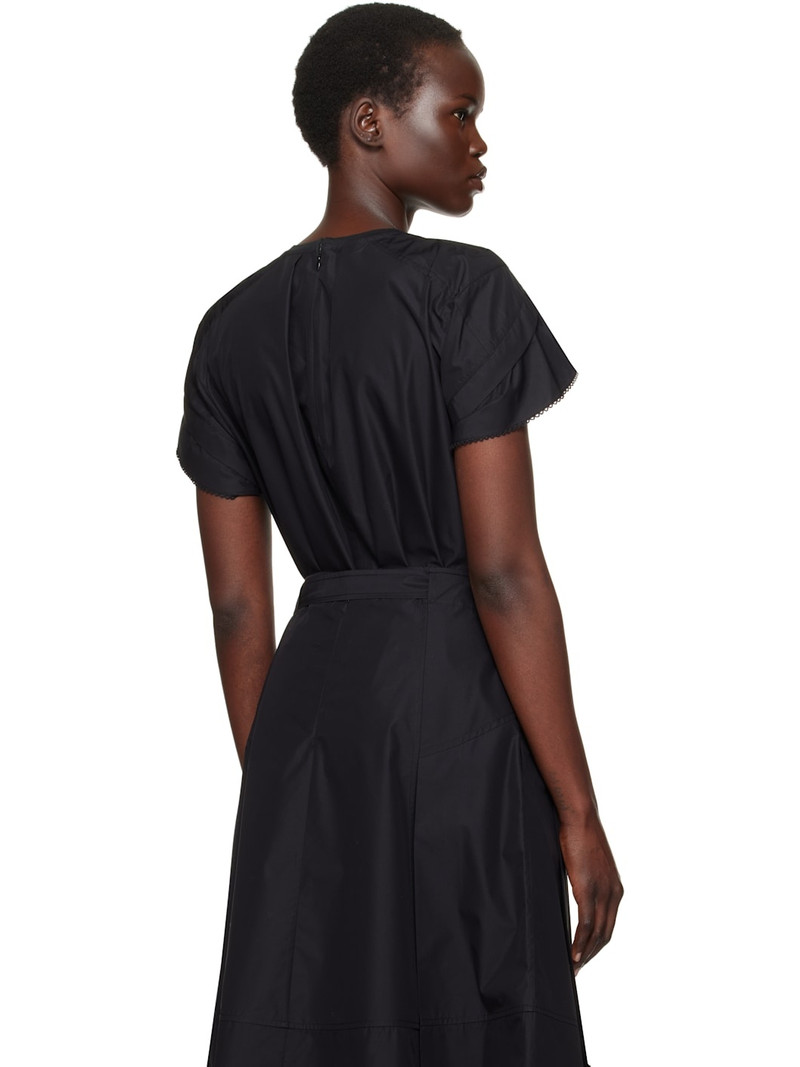 Black Cascade Drape Combo T-shirt 3