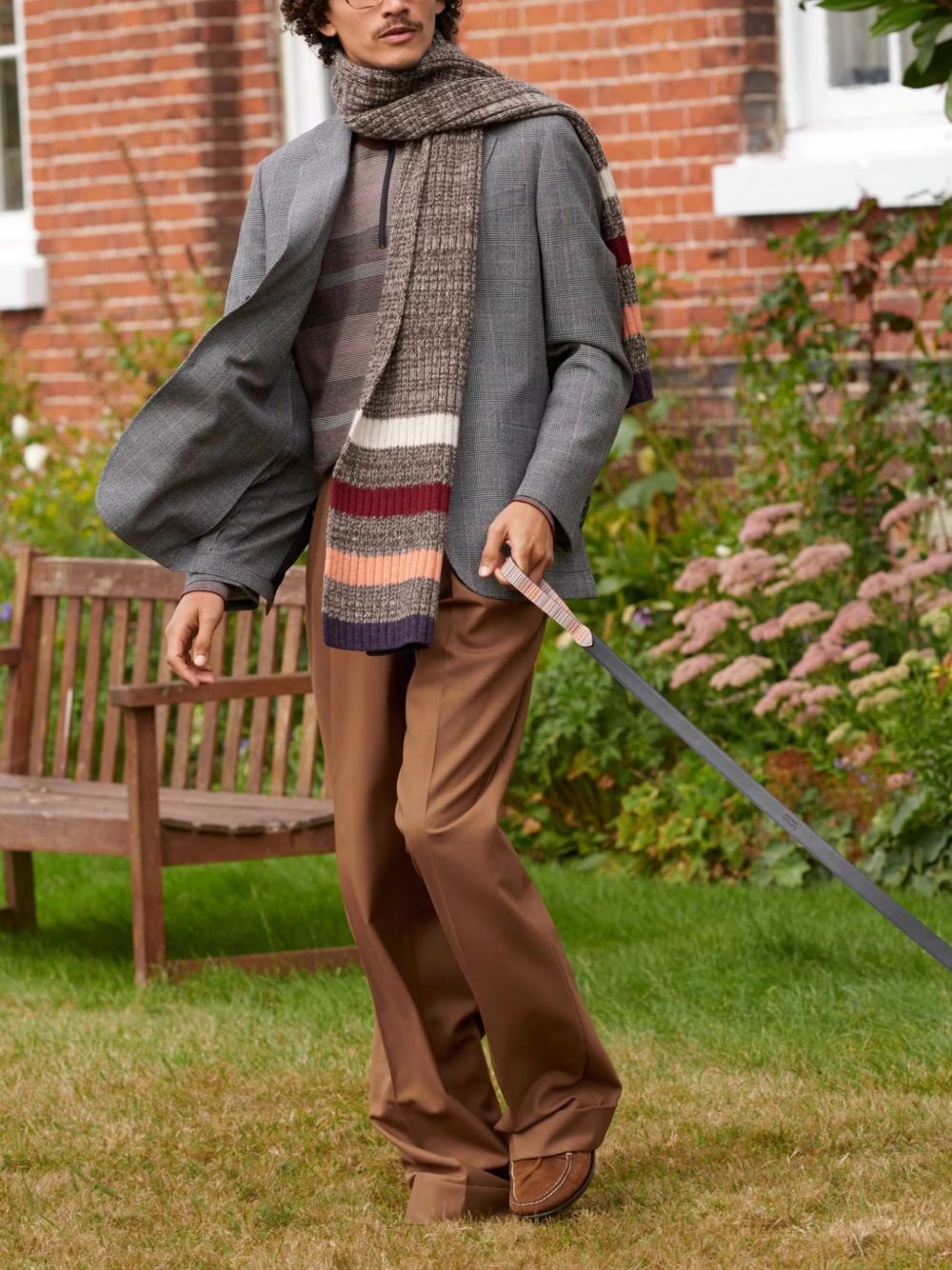 wool straight trousers - 3