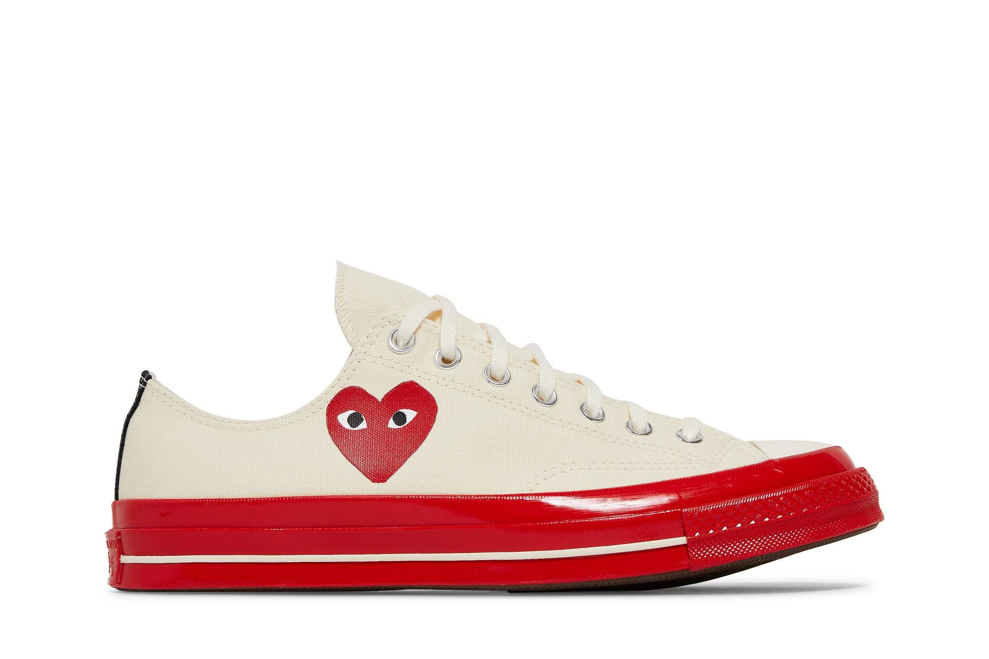 Converse Comme des Garcons Play x Chuck 70 Low Pristine Red goat REVERSIBLE