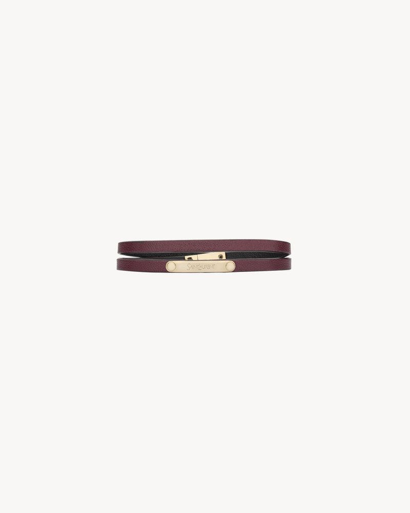 DOUBLE-WRAP BRACELET IN LEATHER AND METAL 1