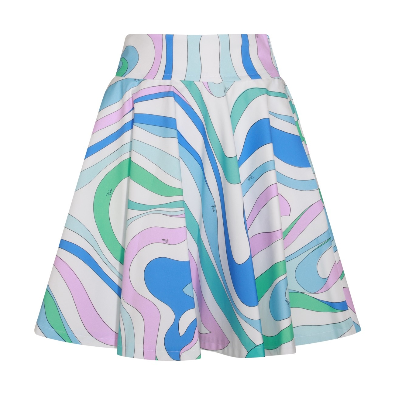 multicolot cotton midi skirt - 1