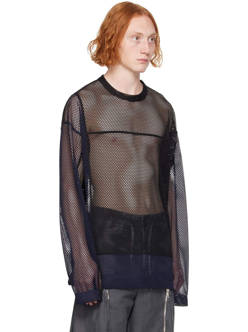 Dries Van Noten Navy & Black Crewneck Long Sleeve T-Shirt outlook
