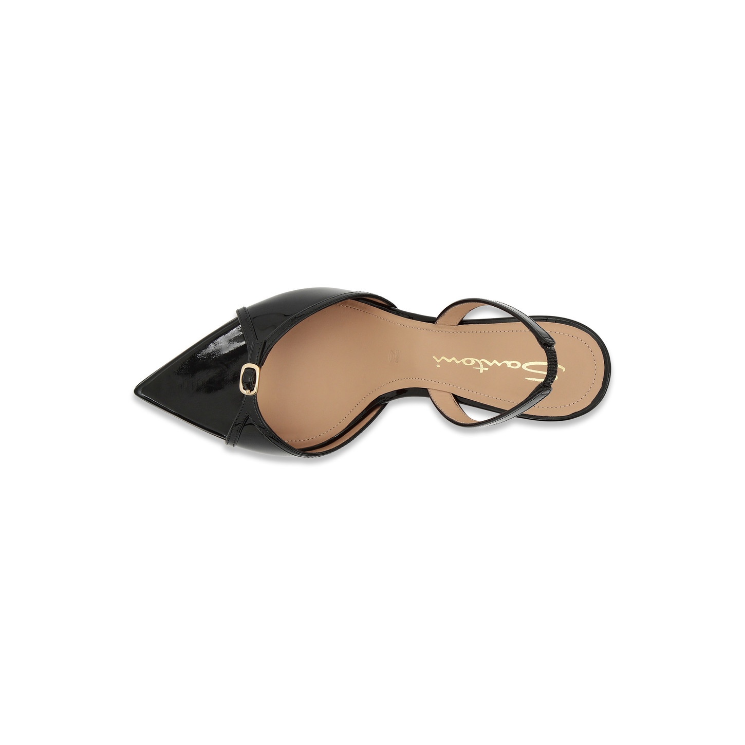 Women's black patent leather high-heel sandal - 4