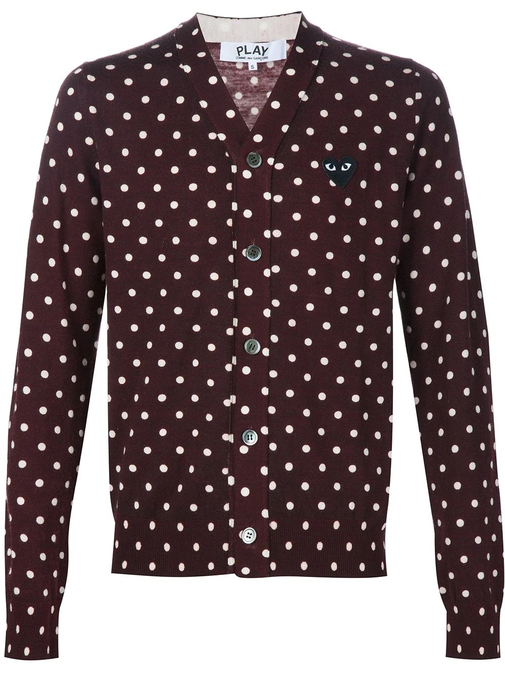 embroidered heart polka dot cardigan - 1