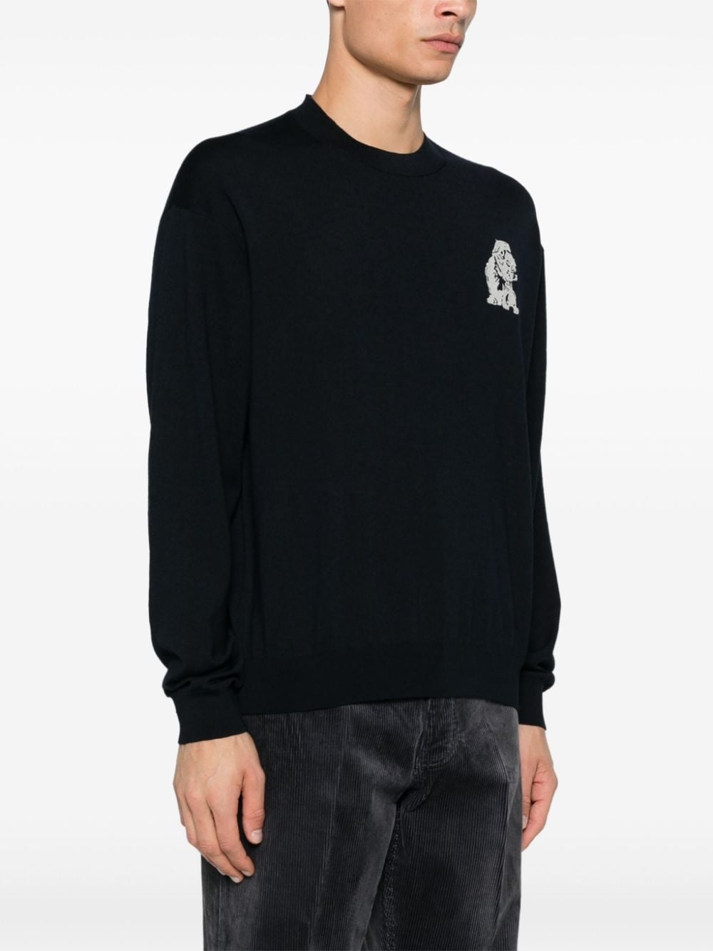 French Bulldog-embroidered sweater - 3