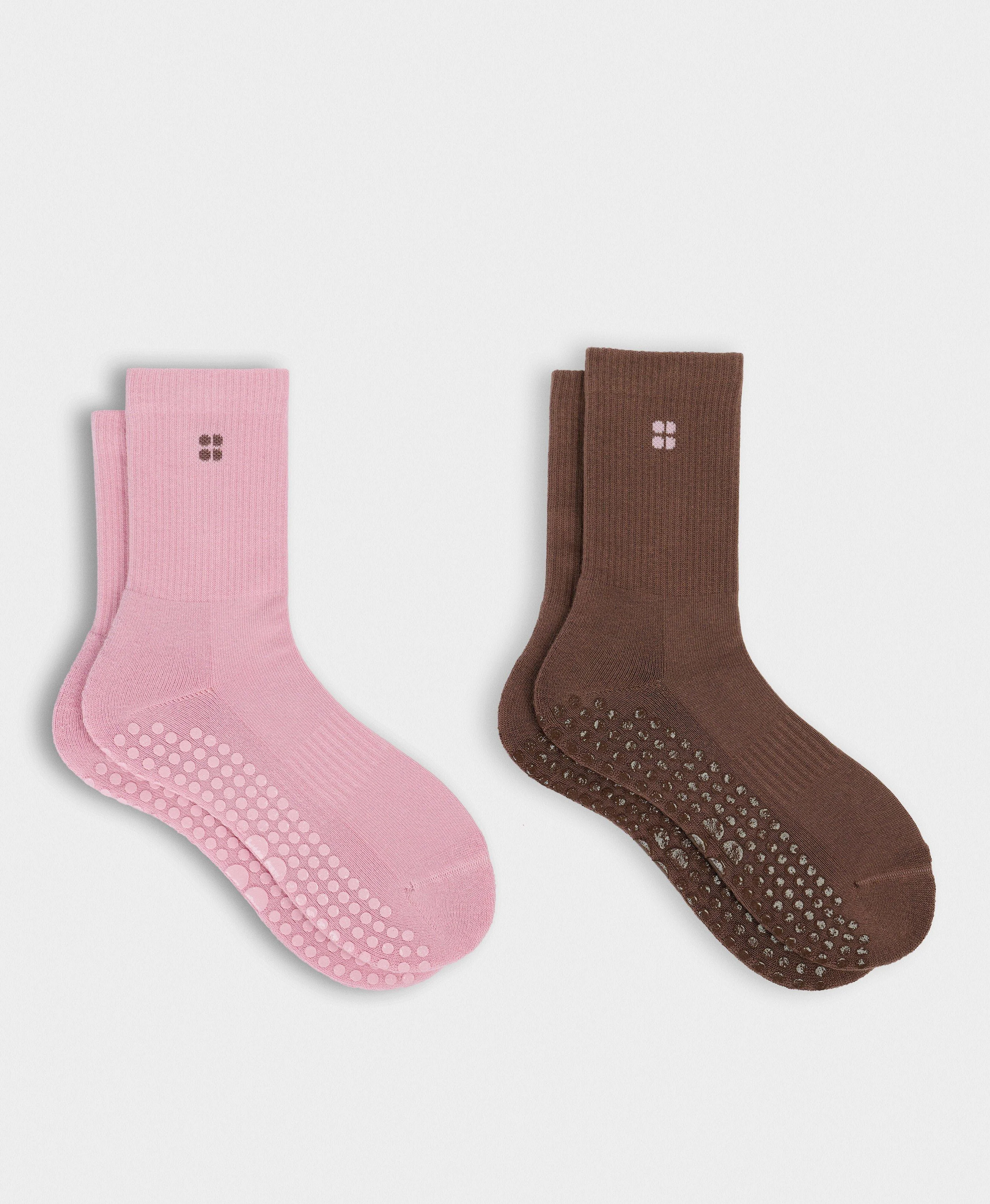 Pilates Crew Grip Sock 2 Pack - 1