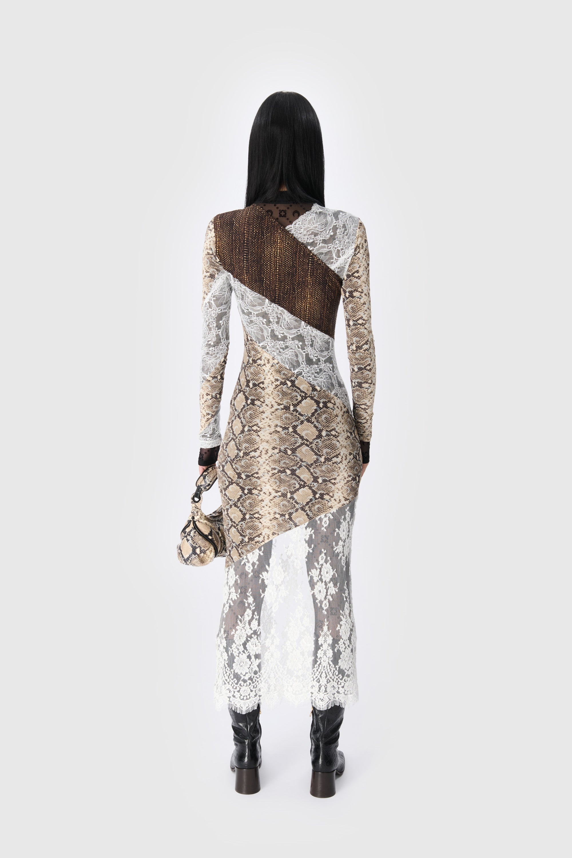Regenerated Jersey and Lace T-Shirt Dress - 3
