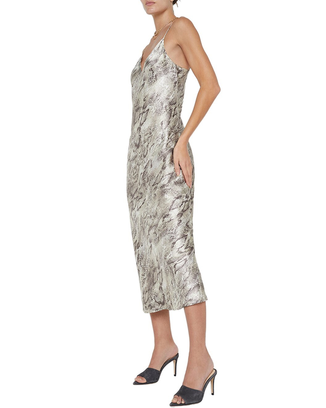 L'AGENCE Seridie Midi Silk Slip Dress - 3