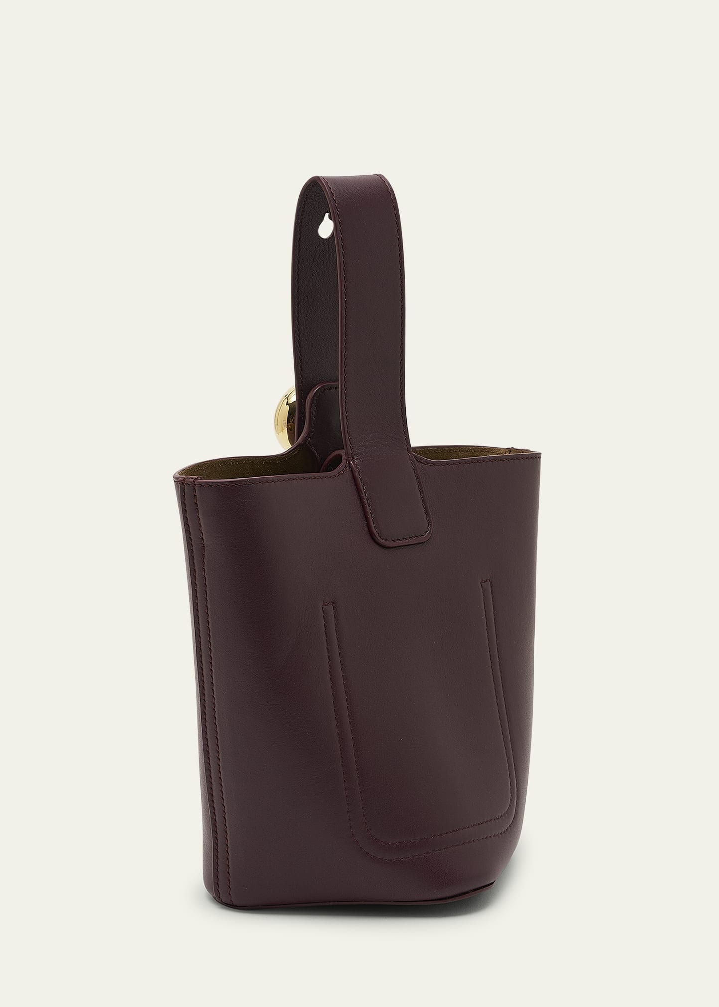 Mini Pebbled Leather Bucket Bag - 3