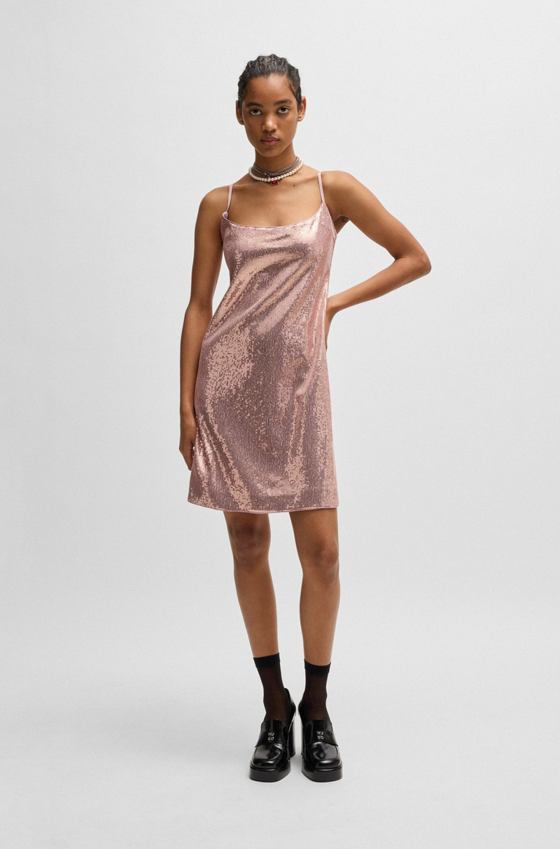 HUGO STRAPPY DRESS WITH ALL-OVER SEQUIN EMBELLISHMENTS outlook