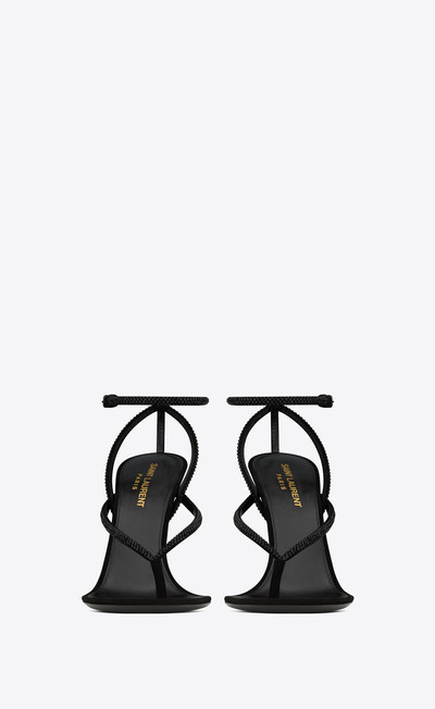 SAINT LAURENT nadja sandals in suede and rhinestones outlook