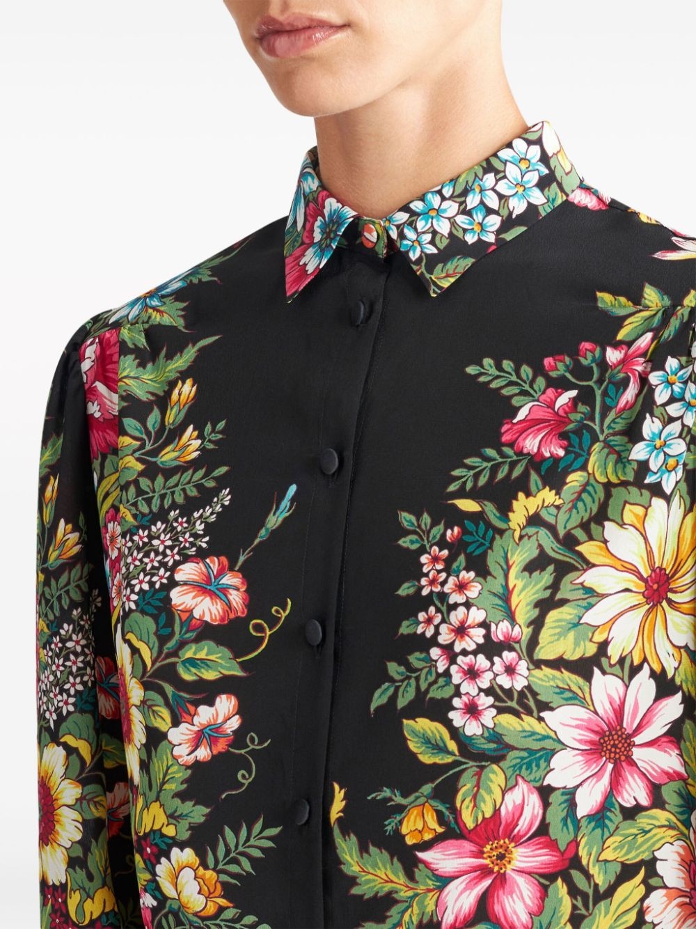 floral-print silk shirt - 5