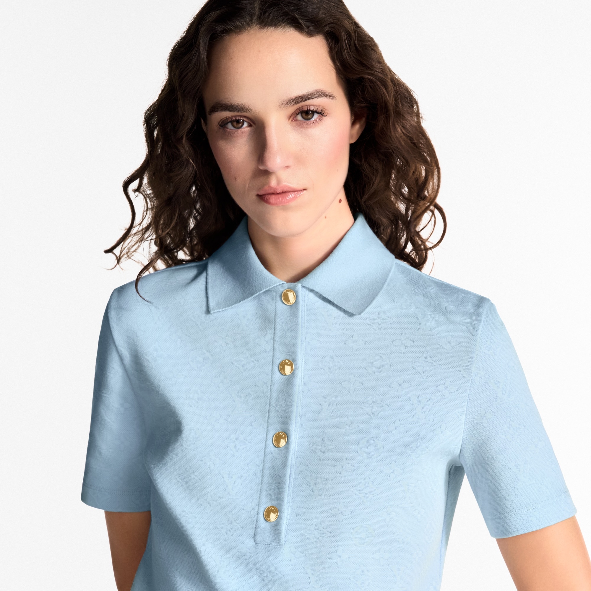 Monogram Piqué Polo Top - 5
