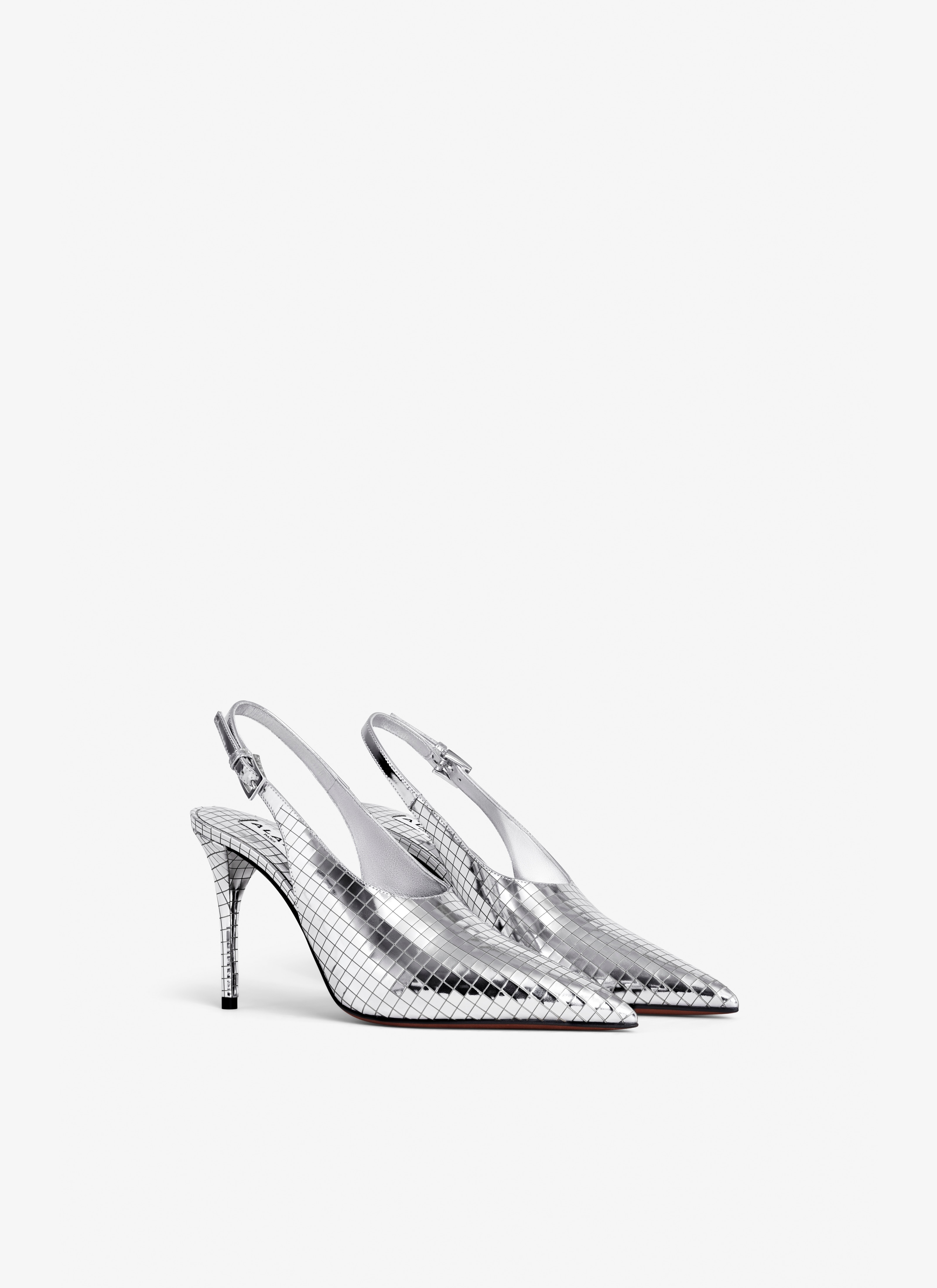 ART DECO SLINGBACKS IN MIRROR CALFSKIN - 3