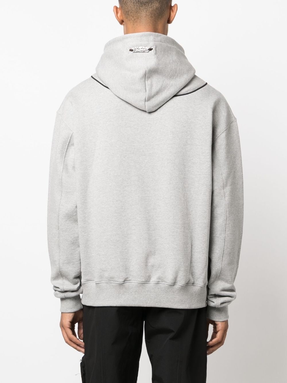 logo-plaque cotton hoodie - 4