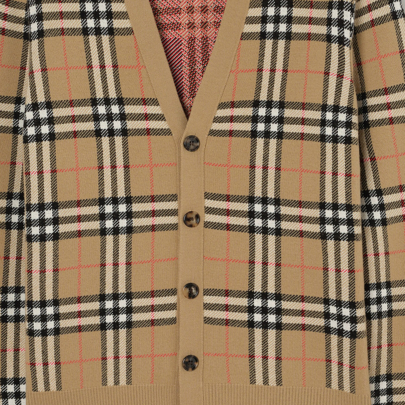 Burberry Check Cotton Wool Cardigan outlook