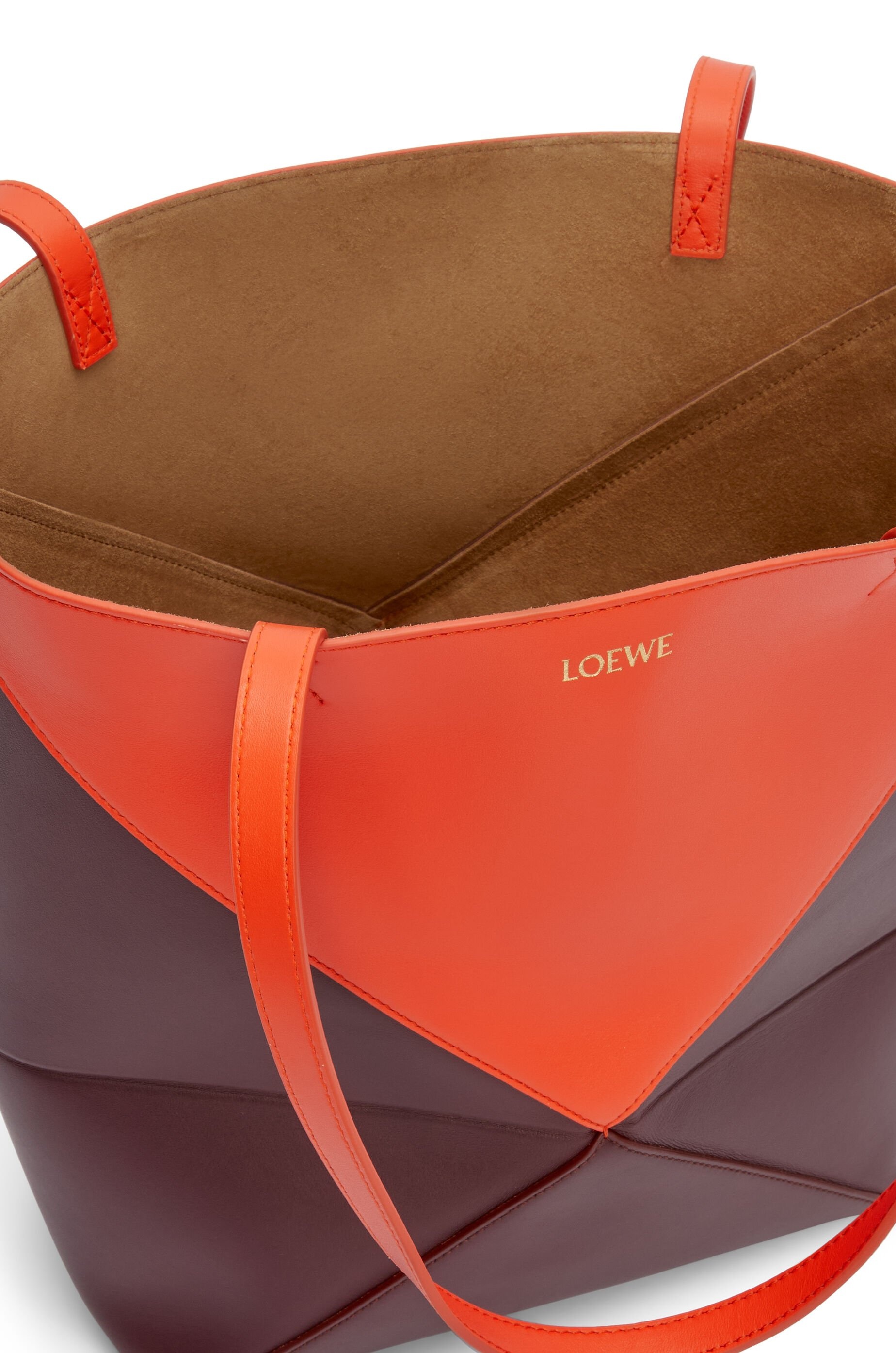 Puzzle Fold Tote in shiny calfskin - 9