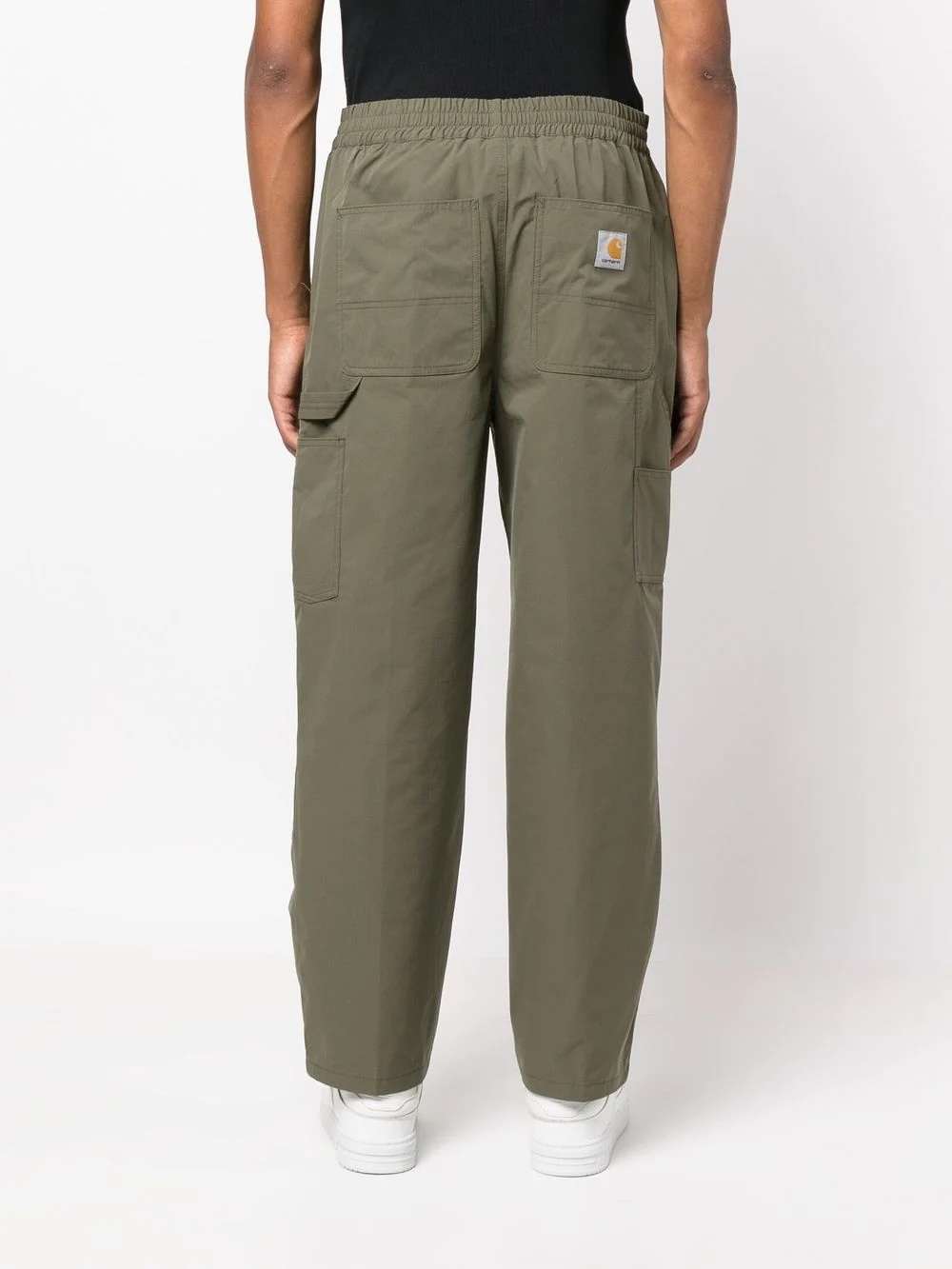 logo-patch straight-leg trousers - 4