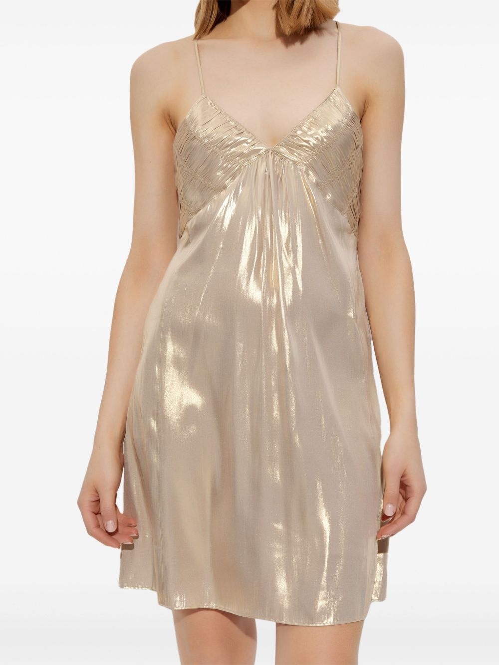 metallic-effect mini dress - 3