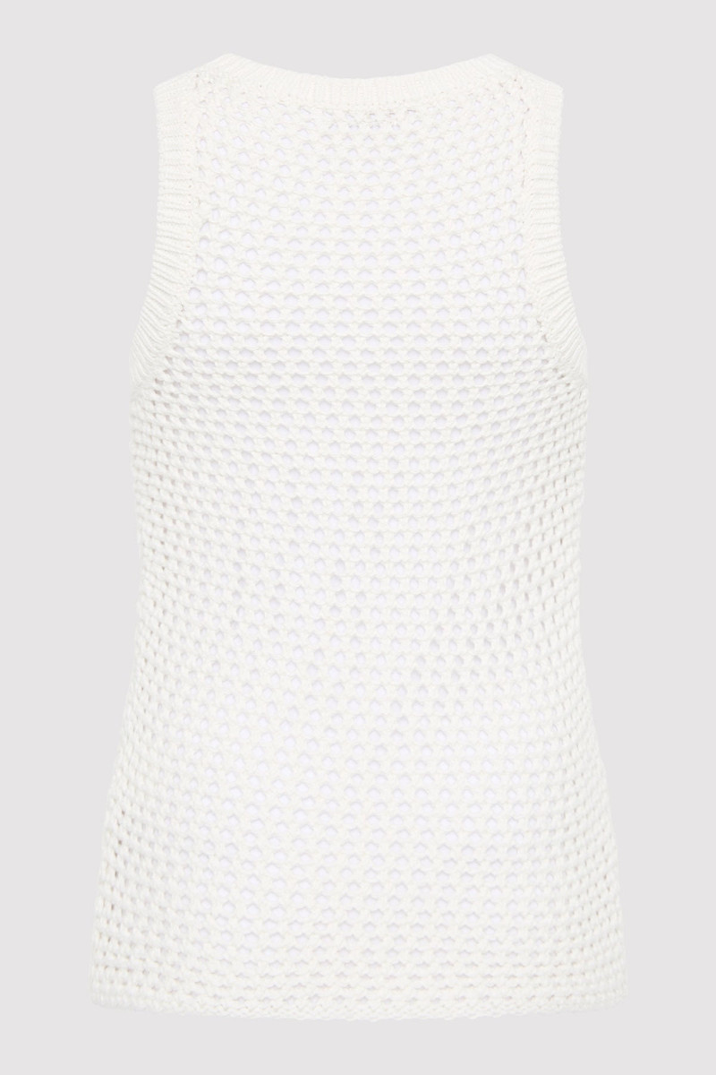ST. AGNI Cotton Crochet Tank - Off White outlook