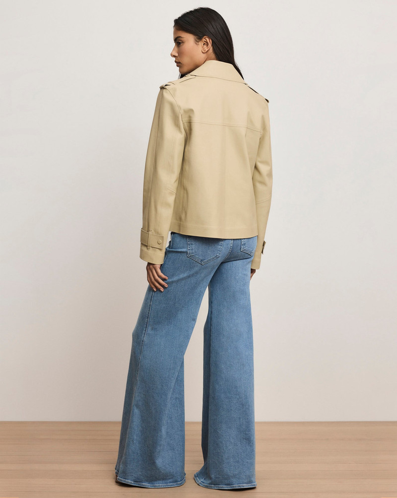 HEATHCLIFF CROPPED LEATHER TRENCH COAT 5