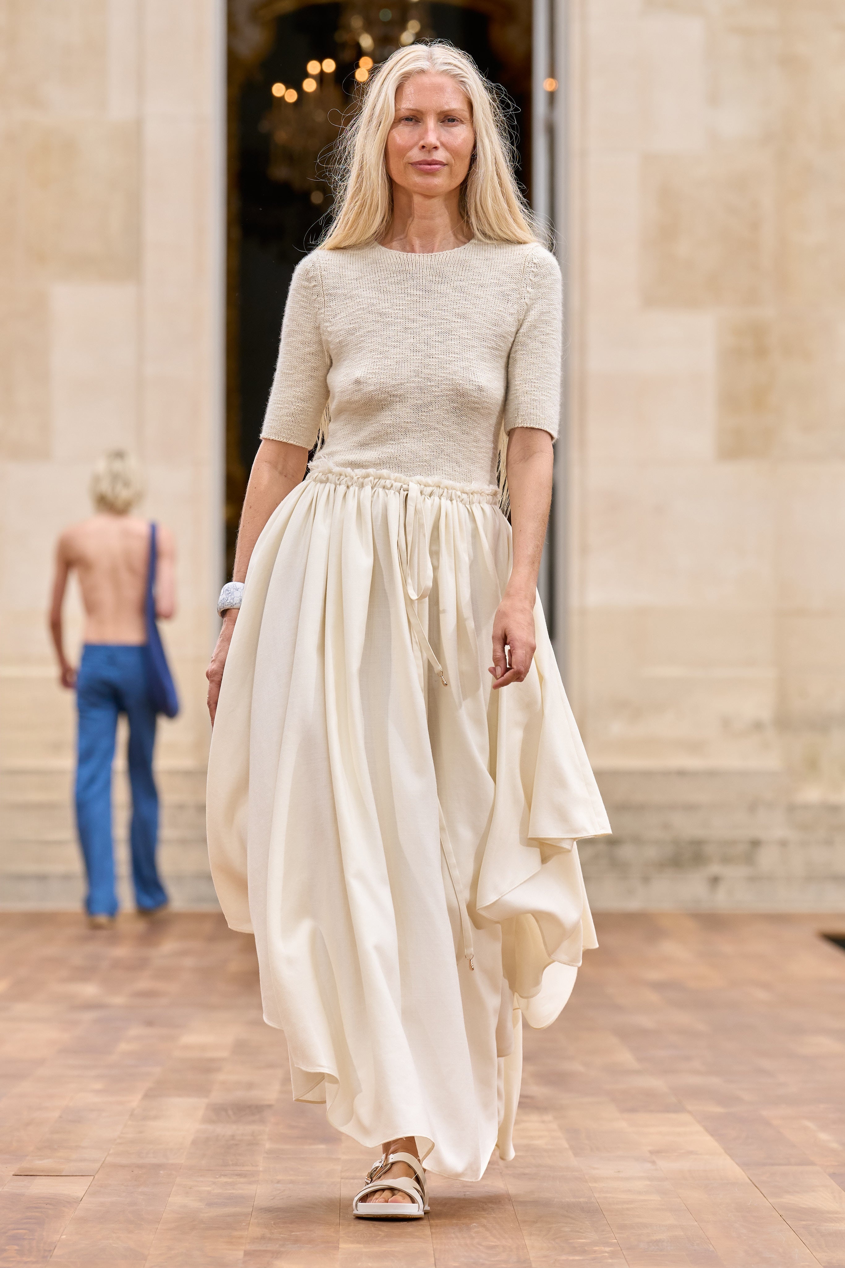 Embla Knit T-Shirt in Ivory Cashmere - 2