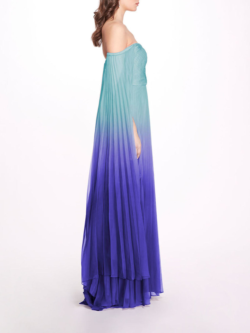 Marchesa OMBRE CHIFFON OFF SHOULDER GOWN outlook