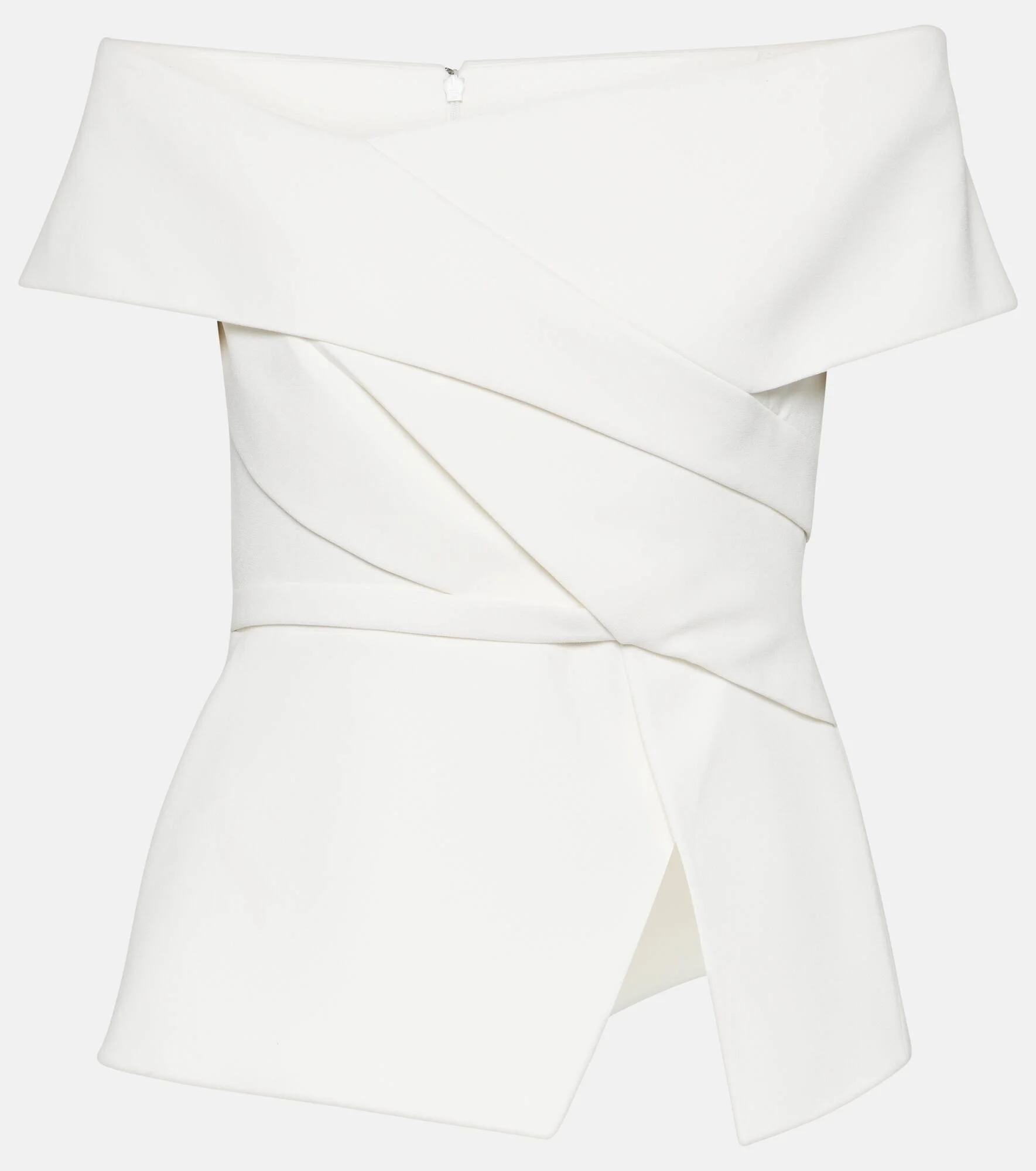 Bridal Eimear off-shoulder crêpe top - 1