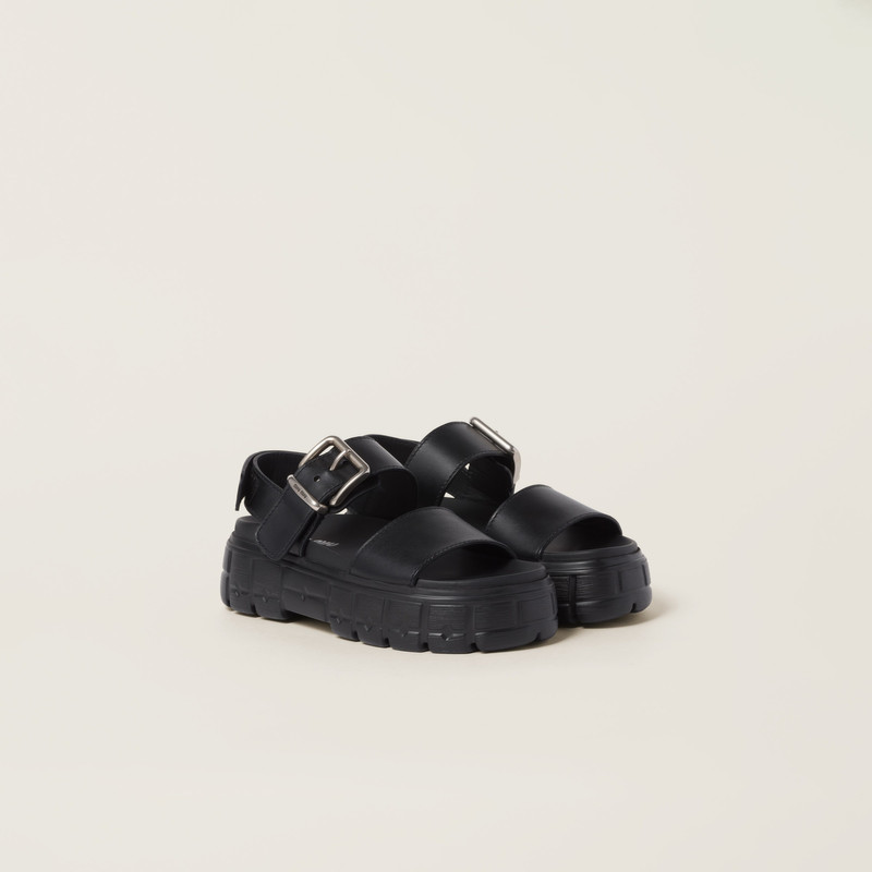 Sporty calf leather sandals 1