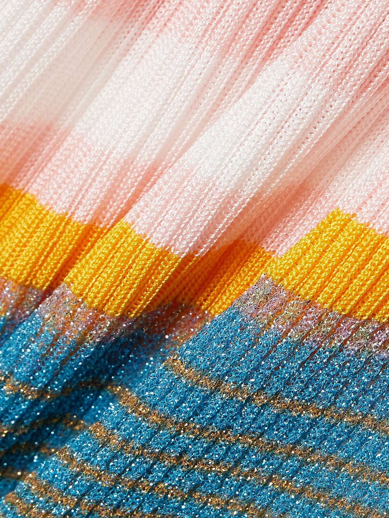 Striped metallic crochet-knit maxi wrap skirt - 4