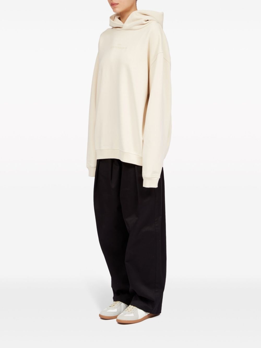 logo-embroidered cotton hoodie - 6