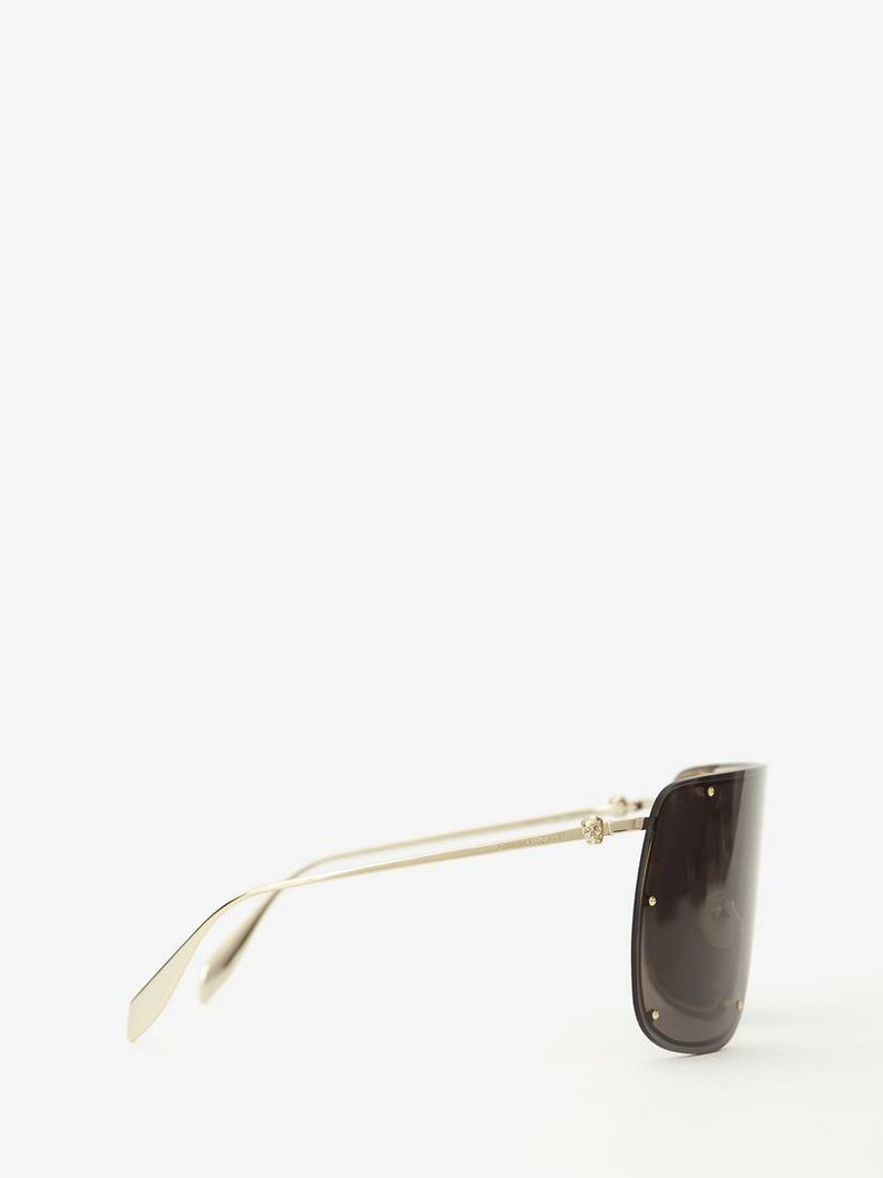 Alexander McQueen Skull Mask Sunglasses in Gold/grey outlook