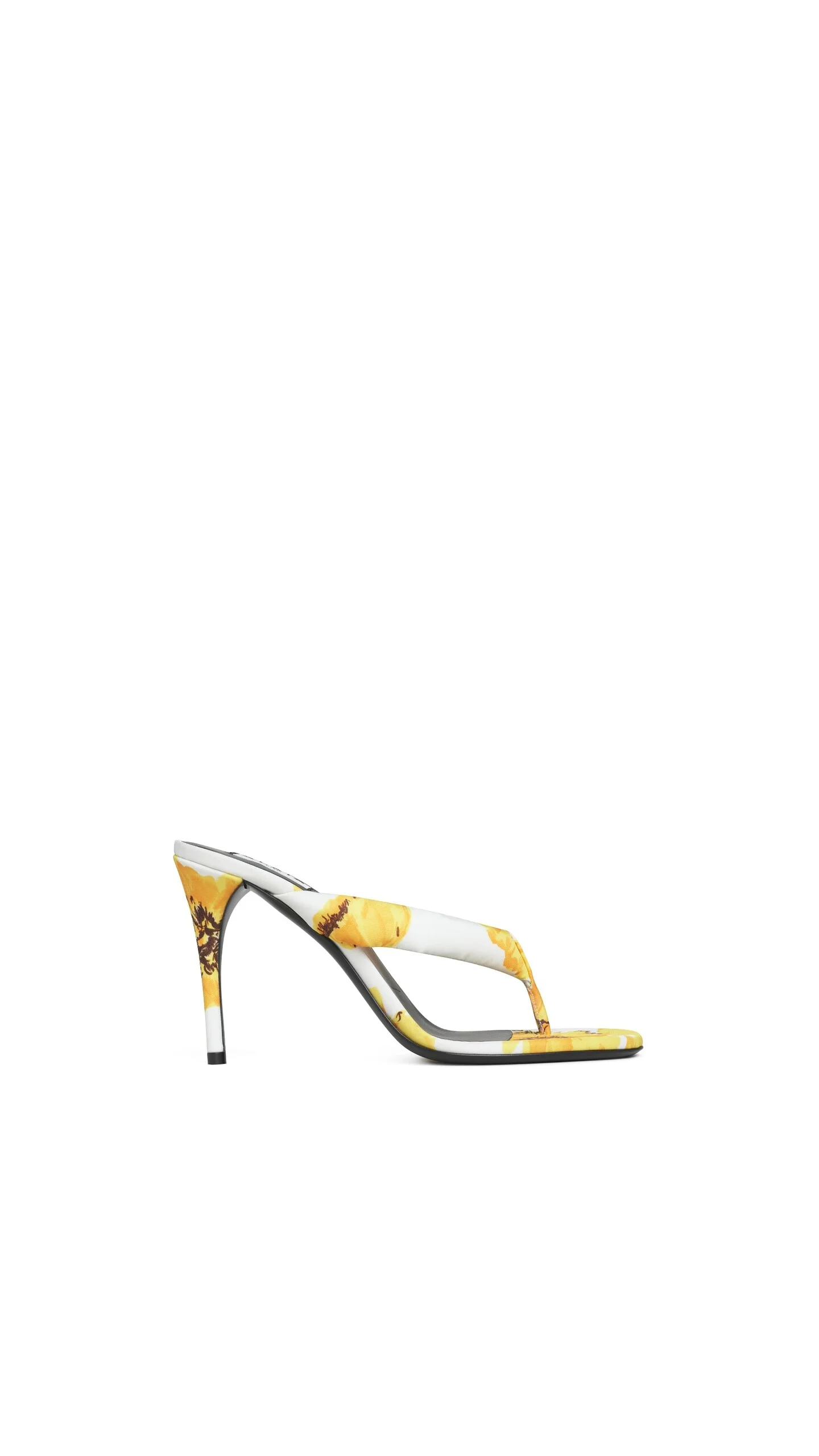 HEEL THONG MULES IN FLOWER PRINT - 1