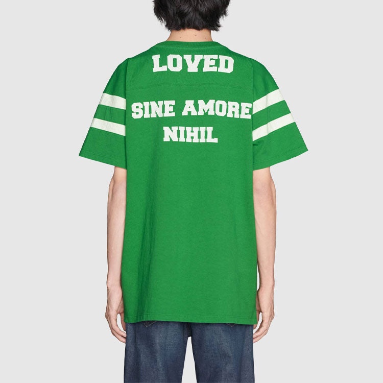 Gucci SS21 1921 Series To Hug a Snake Alphabet Printing Short Sleeve Green 655459-XJDJP-3521 - 5