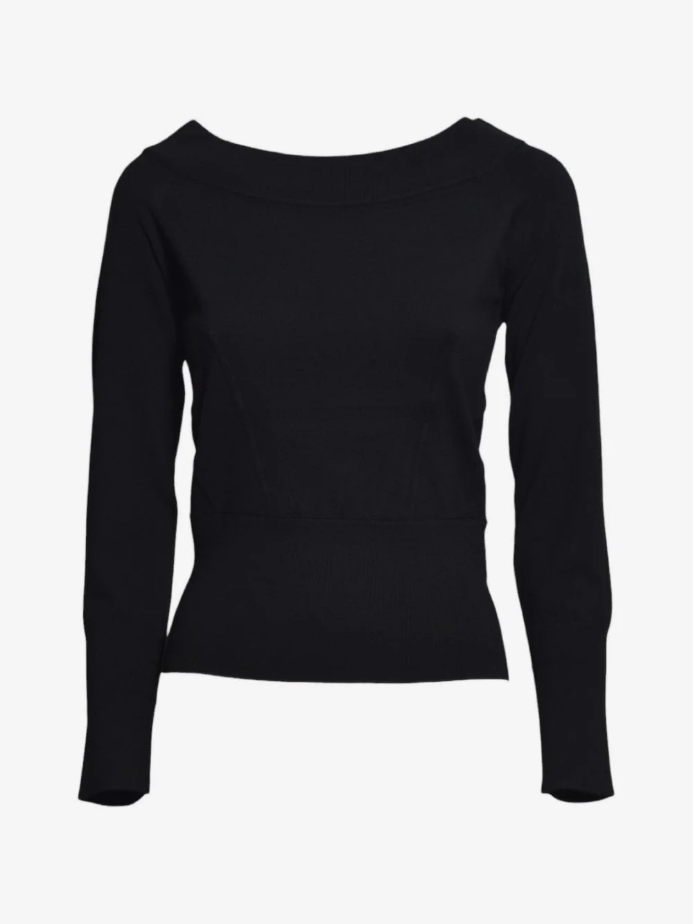 boat-neck ribbed-trim sweater - 1
