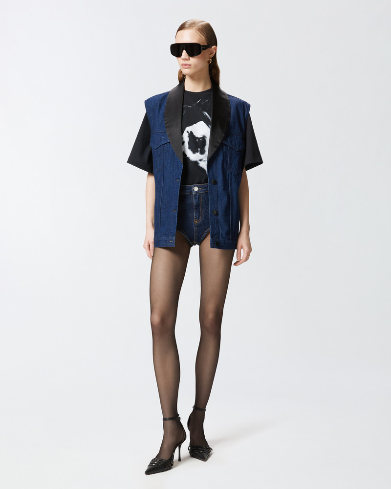 PINKO DARK DENIM FITTED SHORTS outlook