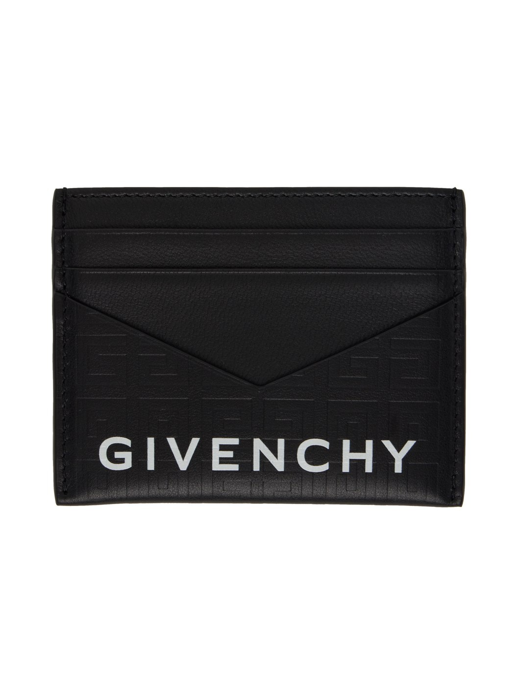 Black G-Cut 4G Leather Card Holder - 1