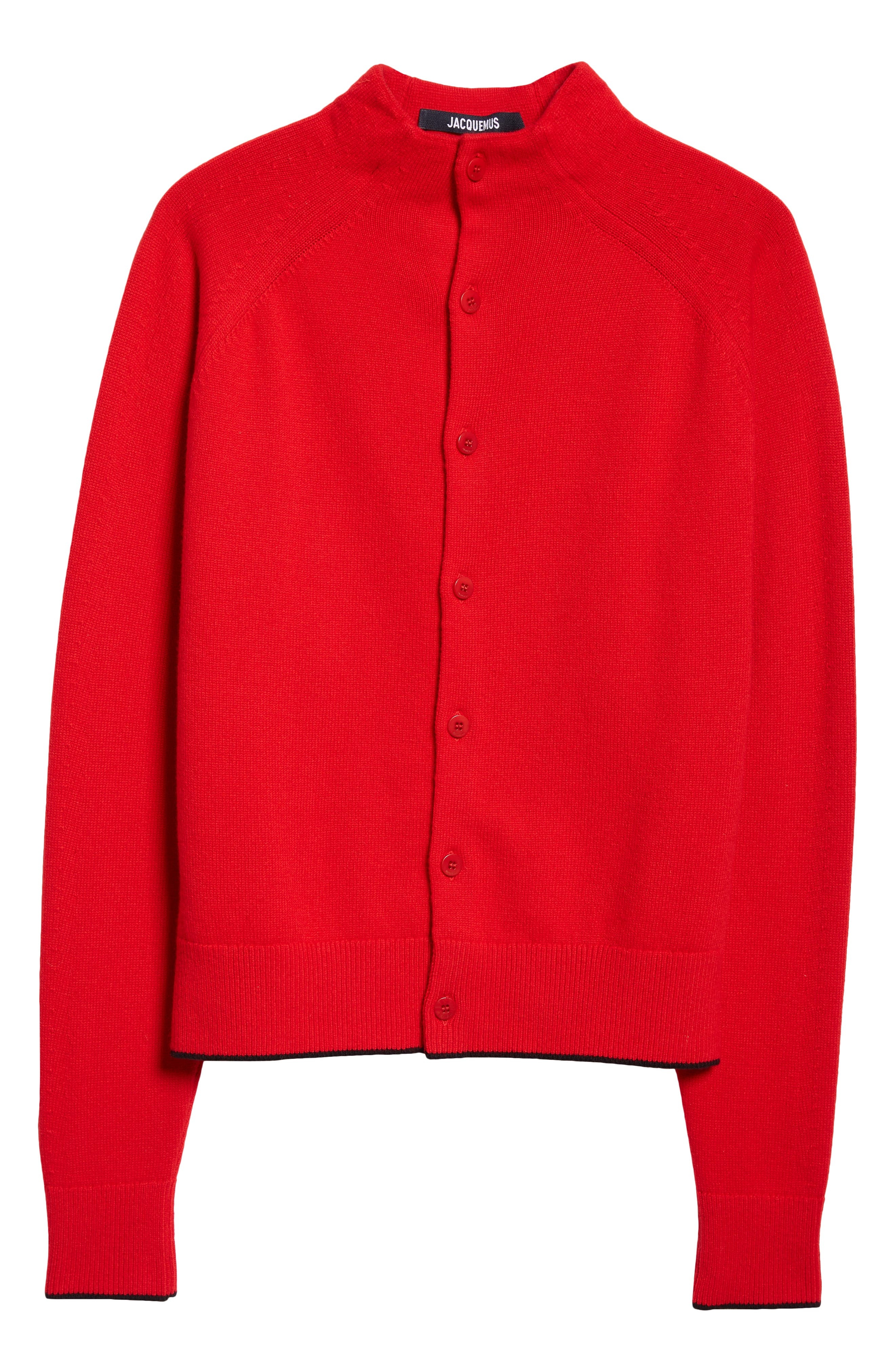 Jacquemus Le Cardigan Cashmere Cardigan in Red at Nordstrom - 6