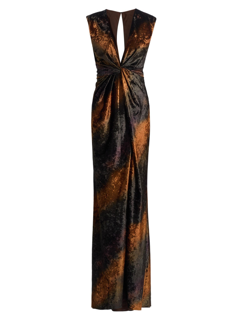 Women's Stripe Sleeveless Column Gown - Sienna Multi 1